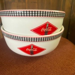 2 Coca-Cola Black Diamond Bowls By Gibson 2003